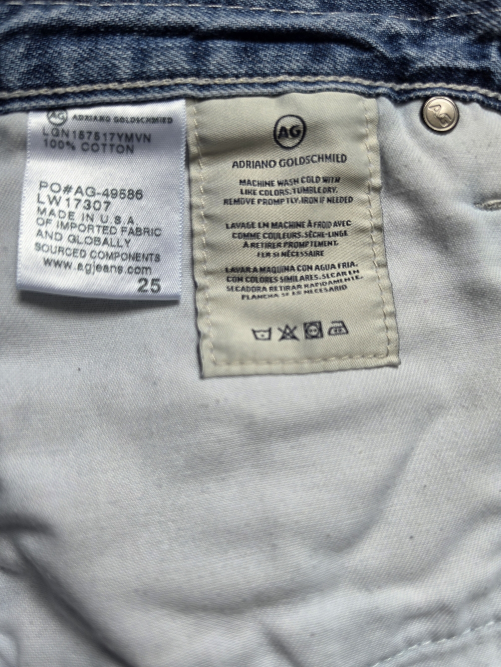 Adriano Goldschmied (AG) Denim - White Lined Interior